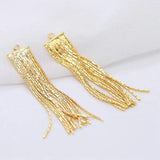 4PCS 45MM 14K Brass Chain Tassel Charms Pendants High Jewelry Making Supplies
