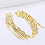 4PCS 45MM 14K Brass Chain Tassel Charms Pendants High Jewelry Making Supplies