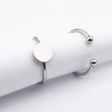5Pcs Stainless Steel Adjustable Ring Base Blanks 8mm Circle Pad Bezels