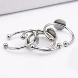 5Pcs Stainless Steel Adjustable Ring Base Blanks 8mm Circle Pad Bezels