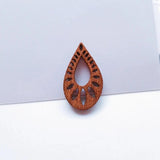 Natural Wood Geometric Texture Brown Drop Circular Triangle Earrings Pendants