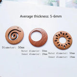 Natural Wood Geometric Texture Brown Drop Circular Triangle Earrings Pendants