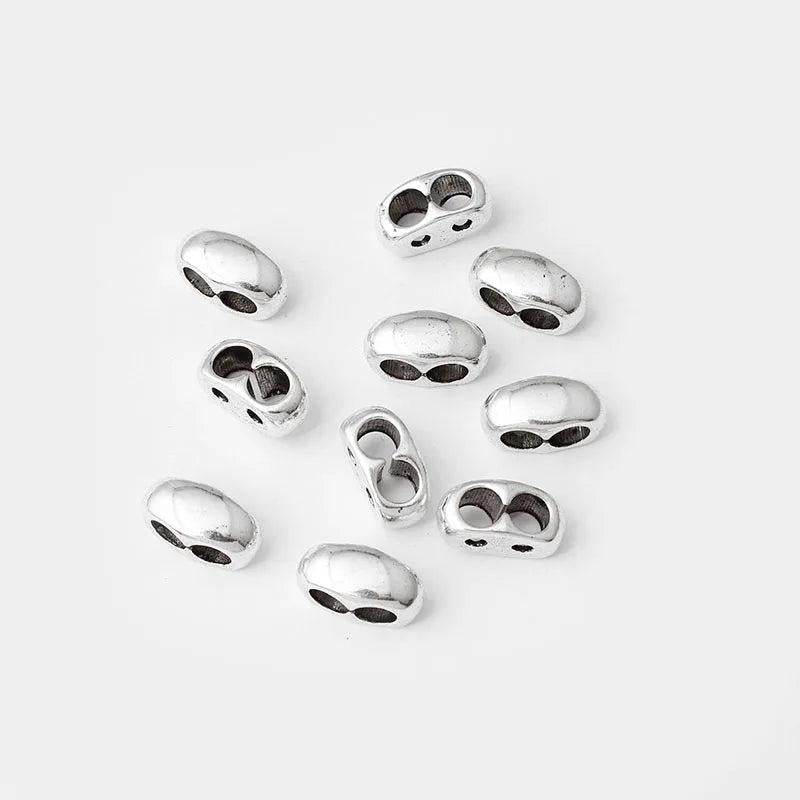 20pcs Tibetan Silver Double Hole Slider Spacers for Leather Cord Bracelet