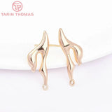 6PCS 8.5x23MM 24K Brass Stud Earrings Clip High DIY Jewelry Findings