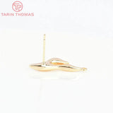 6PCS 8.5x23MM 24K Brass Stud Earrings Clip High DIY Jewelry Findings