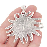 2pcs Large Stone SunFlower Charms Pendants for Necklace Jewelry Making Findings