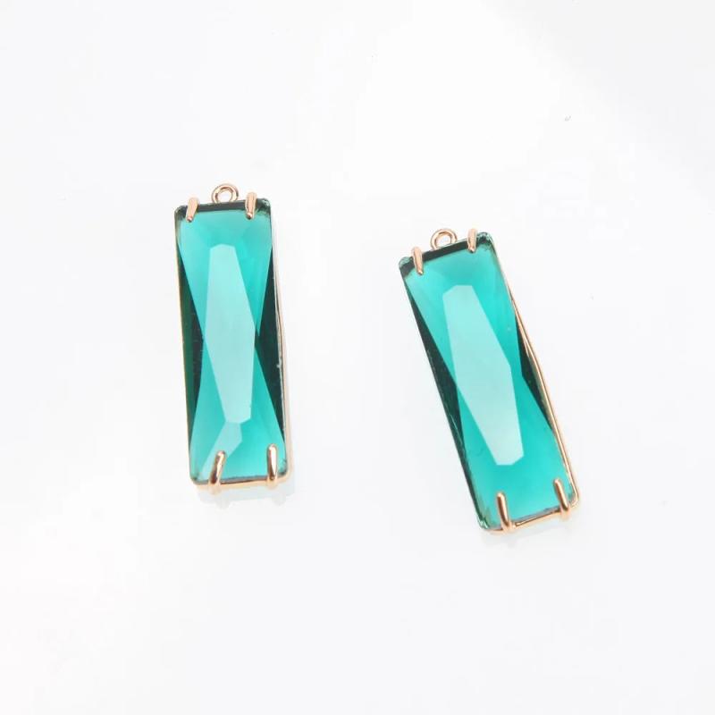 4PCS Rectangle Cube Charms Pendants Jewelry Making DIY Pendant Supplies 10*34mm