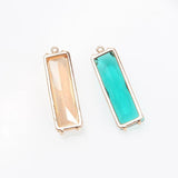 4PCS Rectangle Cube Charms Pendants Jewelry Making DIY Pendant Supplies 10*34mm
