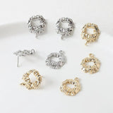4PCS 20mm 14k Plated Irregular Pendant Studs Earrings Charms DIY Jewelry Making