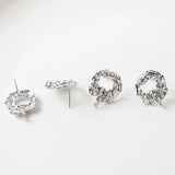 4PCS 20mm 14k Plated Irregular Pendant Studs Earrings Charms DIY Jewelry Making