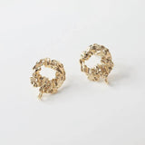 4PCS 20mm 14k Plated Irregular Pendant Studs Earrings Charms DIY Jewelry Making