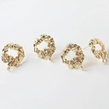 4PCS 20mm 14k Plated Irregular Pendant Studs Earrings Charms DIY Jewelry Making