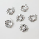 4PCS 20mm 14k Plated Irregular Pendant Studs Earrings Charms DIY Jewelry Making