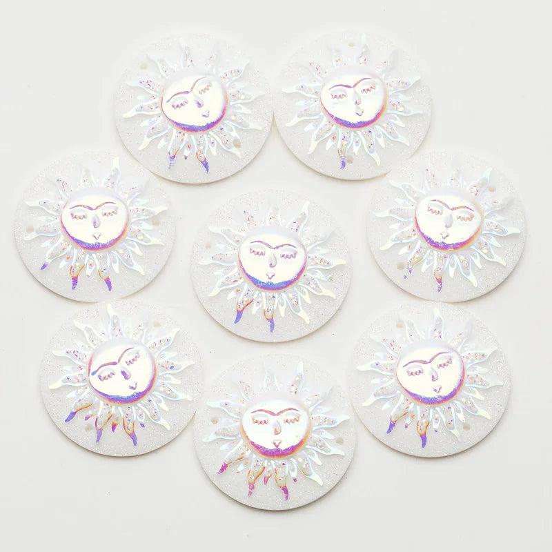 Taidian Resin Flat Back Gemstones Multicolor Round 25mm 20Pieces/Bag