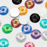 Taidian Resin Flat Back Gemstones Multicolor Round 25mm 20Pieces/Bag