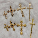 5pcs Diamond Pearl Cross Star Pendant Baroque DIY Accessories