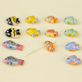 Hand-Painted Fish Ceramic Beads Collection for DIY Jewelry