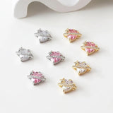 2PCS Star Heart Zircon Pendant Charms 14k Plated 11*13mm