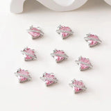 2PCS Star Heart Zircon Pendant Charms 14k Plated 11*13mm