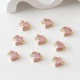 2PCS Star Heart Zircon Pendant Charms 14k Plated 11*13mm