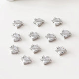 2PCS Star Heart Zircon Pendant Charms 14k Plated 11*13mm