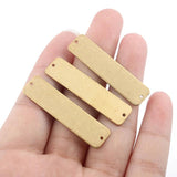 10pcs Raw Brass Rectangle Bar Pendant Charms for DIY Bracelet Necklace