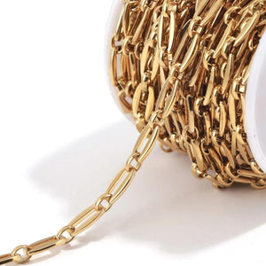 1M Glod Stainless Steel Cable Chain For Men Women Necklace Bracelet Punk Style
