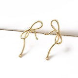 2PCS Bow Ear Studs Silver Needle 14k Plated DIY Earrings