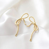 2PCS Bow Ear Studs Silver Needle 14k Plated DIY Earrings