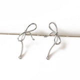 2PCS Bow Ear Studs Silver Needle 14k Plated DIY Earrings
