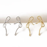 2PCS Bow Ear Studs Silver Needle 14k Plated DIY Earrings