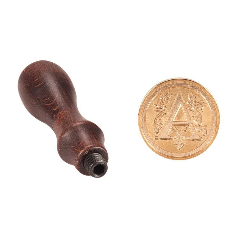 A-Z Wax Seal Stamp Vintage Brass Wooden Handle Alphabet Initial Wax Classic