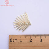 4PCS 20x21.5MM 24K Brass Leaf Stud Earrings DIY Jewelry Findings