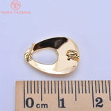 10PCS 12x17MM 24K Plated Brass Hollow Drop Stud Earrings