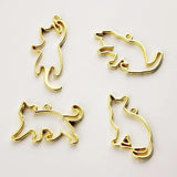 11pcs Fox Cat Metal Frame Pendant Bezel Setting UV Resin Charm Jewelry Casting