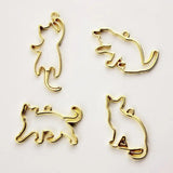 11pcs Fox Cat Metal Frame Pendant Bezel Setting UV Resin Charm Jewelry Casting