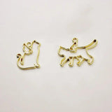11pcs Fox Cat Metal Frame Pendant Bezel Setting UV Resin Charm Jewelry Casting