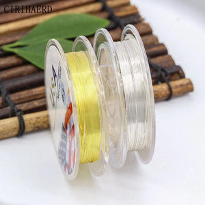 0.3-0.6mm Metal Wire Plated & Silver Beaded Copper DIY Jewelry Supplies