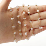 Natural Stone Bead Rosary Chain 1m/lot