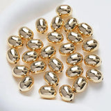 10PCS Brass 14k Plated Oval Beads for Jewelry Making DIY 10*13