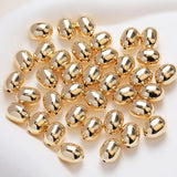 10PCS Brass 14k Plated Oval Beads for Jewelry Making DIY 10*13