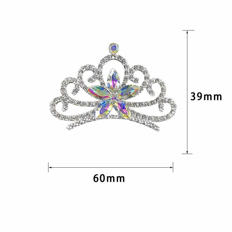 5Pcs Rhinestone Crown Embellishments Flatback Buttons Wedding Decoration DIY