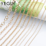 DIY 18k Plated Chain, Copper Metal, Charms, 3m