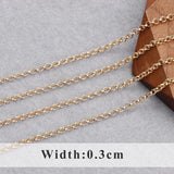 DIY 18k Plated Chain, Copper Metal, Charms, 3m
