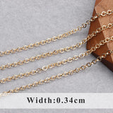 DIY 18k Plated Chain, Copper Metal, Charms, 3m