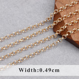 DIY 18k Plated Chain, Copper Metal, Charms, 3m