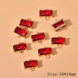 4PCS Women's Rhinestone Pendant Charms 14k Plated DIY Jewelry Making