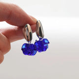 4PCS Glass Flower Beads Hand Charms for Jewelry Making DIY Beaded Accessories
