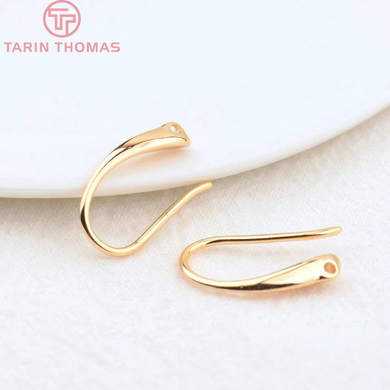 20PCS 24K Plated Brass Earrings Hooks DIY Jewelry Accessories