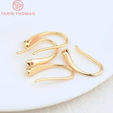 20PCS 24K Plated Brass Earrings Hooks DIY Jewelry Accessories